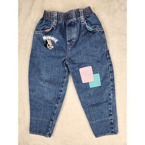Vintage Disney Minnie Mouse Kids Size 3 Jeans Stretchy Waist Denim Mouse Gear